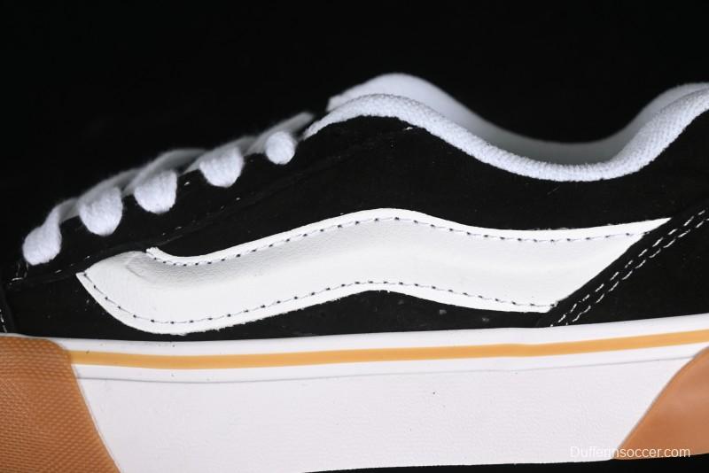 Vans Knu Skool Low Top Retro Casual Vulcanized Skate Shoes with Chunky Tongue - VN0009QCCJI