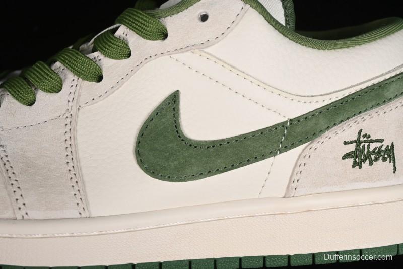 Nike Air Jordan 1 Low Stussy Collaboration Retro Basketball Shoes - DM5688-102