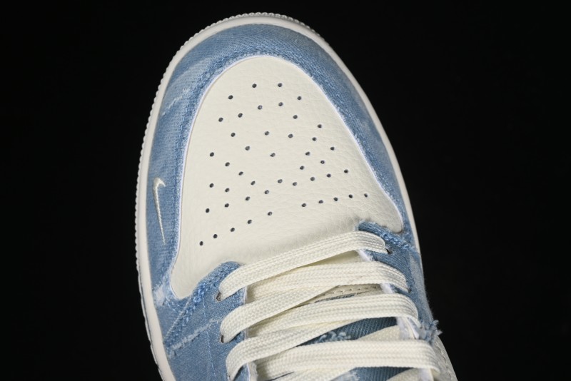 Nike Air Jordan 1 Low MLB Collaboration Retro Blue Denim Custom Basketball Shoes - DC2024-027