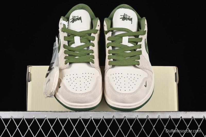Nike Air Jordan 1 Low Stussy Collaboration Retro Basketball Shoes - DM5688-102