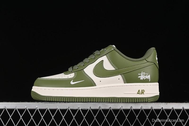 Nike Air Force 1 '07 Low Stussy Collaboration - Lotus Green Low-Top Casual Sneakers - BB5353-515