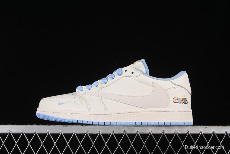 Nike Travis Scott x Fragment Design x Air Jordan 1 Low OG SP AJ1 Low Top Casual Sneakers - DM6688-608