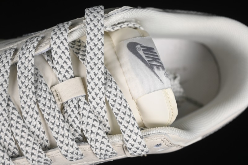 Nike SB Dunk Low Stussy Collaboration - White Grey Double Swoosh Anniversary High-End Custom Low-Top Casual Sneakers - XX2025-206