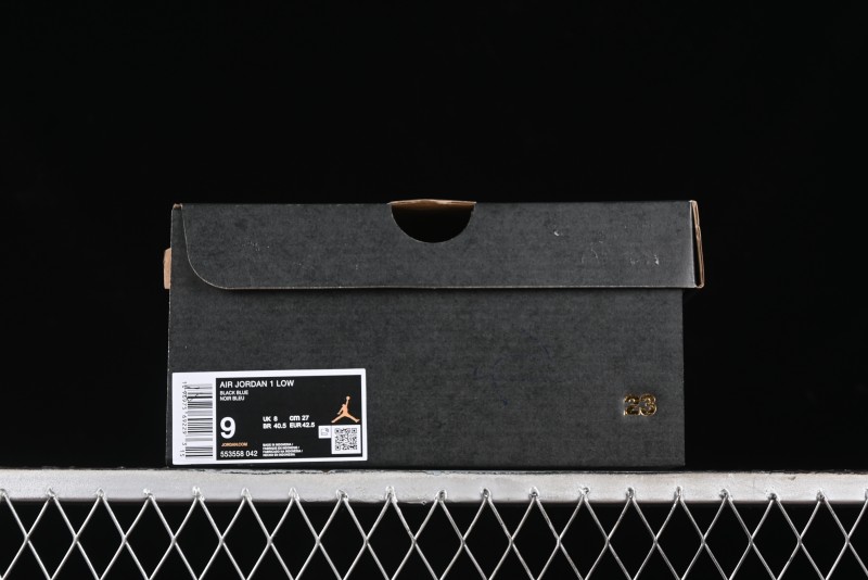 Nike Air Jordan 1 Low Retro Basketball Shoes in Black/Blue - 553558-042