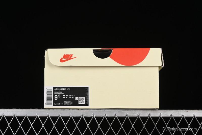 Nike Air Force 1 '07 Low Stussy Collaboration - Blue Red Print Low-Top Casual Sneakers - XZ3318-566