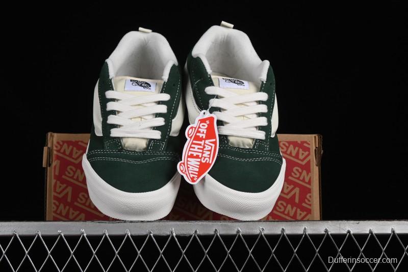 Vans Knu-Skool High Street American Retro Canvas Skate Shoes in Black Green - VN000CSQW3Z