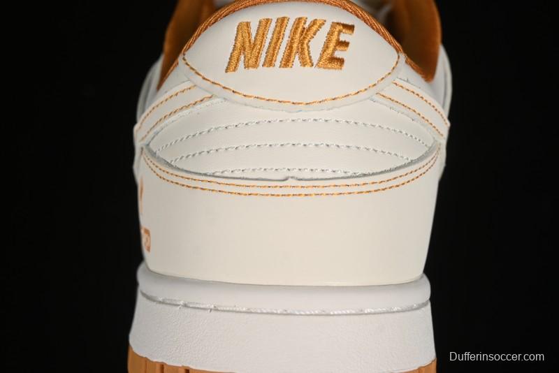 Nike SB Dunk Low UN Collaboration - Off White & Yellow Swoosh Anniversary Customized Low-Top Casual Skate Shoes - KK1688-011