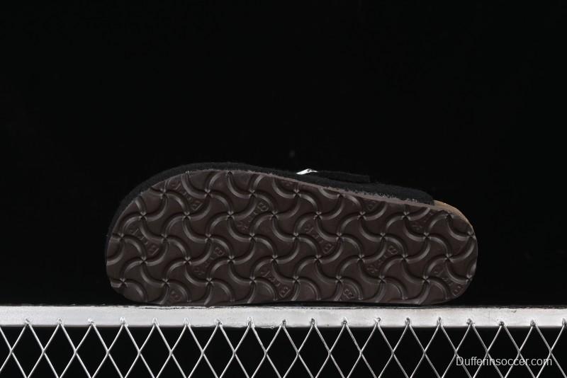 Birkenstock Half Open Toe Sandals with Smokeless Coal Wool Upper - G.D4