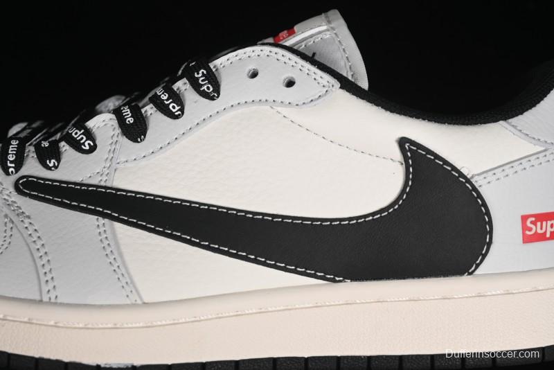 Nike Travis Scott x Fragment Design x Air Jordan 1 Low OG SP AJ1 Supreme Collaboration - Mist Blue Low-top Casual Sneakers - SJ2068-119