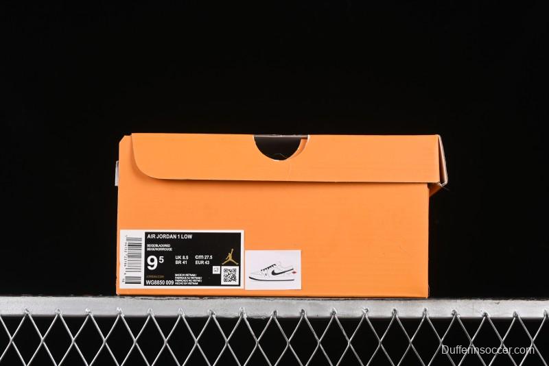 Nike Air Jordan 1 Low AJ1 LV Collaboration - Printed Dark Blue Swoosh High-End Custom Retro Basketball Shoes - WG8850-009