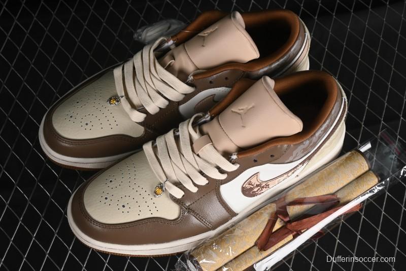 Nike Air Jordan 1 Low AJ1 Black Myth Wukong - Dark Monkey King Low Top Casual Sneakers - HF5753-221