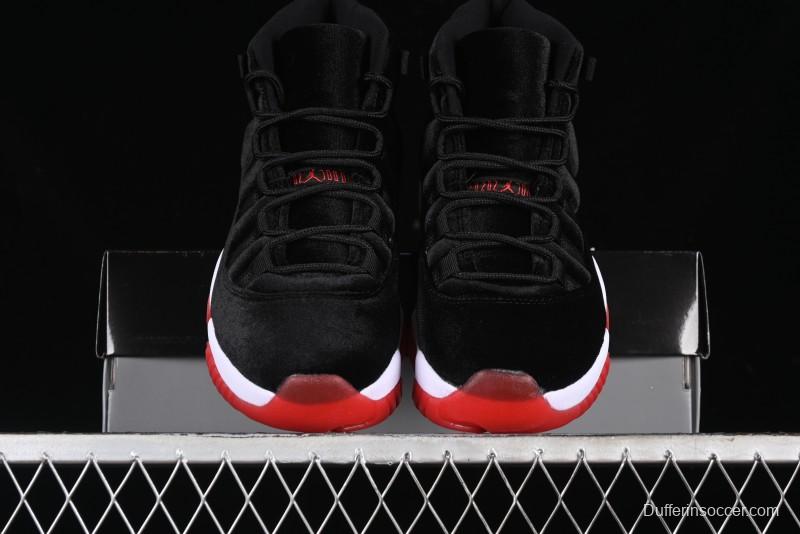 Nike Air Jordan 11 Retro "Bred Velvet" Basketball Shoes with Velvet Overlay - DB5457-061