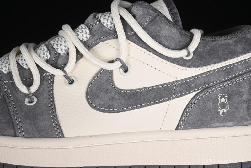 Nike Air Jordan 1 Low Retro Basketball Shoes with Custom Bear Collaboration - SJ9950-018