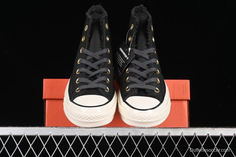 Converse Chuck 1970s Winter Waterproof Leather High-Top Sneakers with Gold Eyelets and Fleece Lining - A12444C