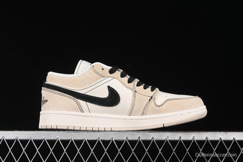 Nike Air Jordan 1 Low AJ1 The North Face Collaboration - Beige Coffee Retro Basketball Shoes - SJ9950-028