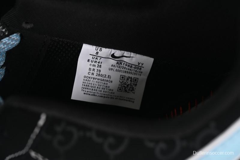 Nike Air Force 1 '07 Low Stussy Collaboration - Black Tiffany Low-Top Casual Sneakers - KK1988-008