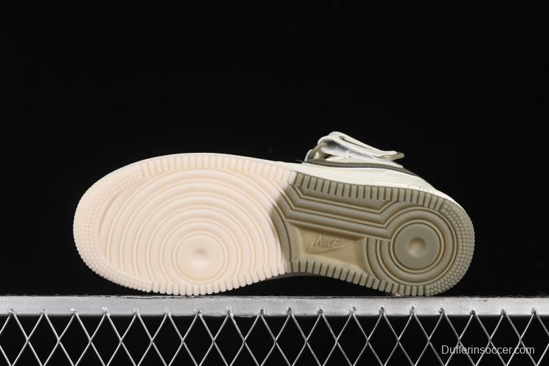 Nike Air Force 1 '07 Mid Military Green Dual-Color Sole Starlight Retro Sneakers - XL0236-231