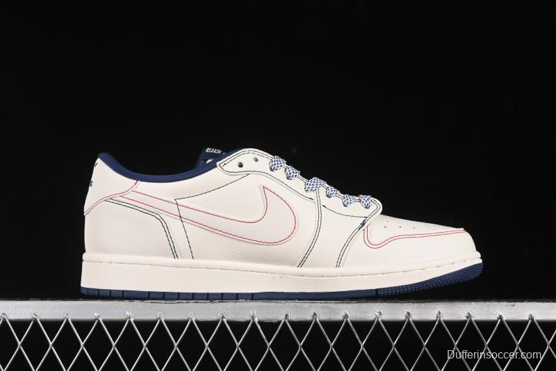 Nike Travis Scott x Fragment Design x Air Jordan 1 Low OG SP AJ1 Low-top Casual Sneakers - XY2688-115