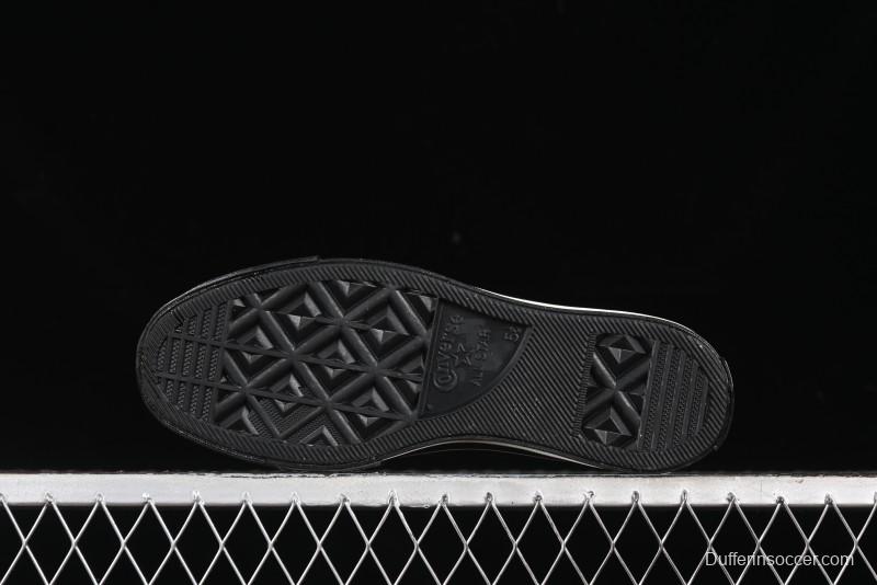 Converse Chuck 1970s High Top Canvas Shoes in Black Lace Punk Style - A10026C