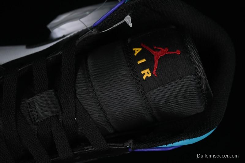 Nike Air Jordan 1 Mid AJ1 Lakers Colorway Black White Purple Mid-Top Casual Sneakers - DQ8426-154