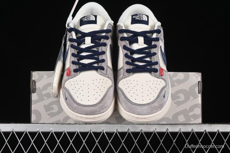 Nike SB Dunk Low The North Face Collaboration - Grey Pig Eight Blue Hook Anniversary High-End Custom Low-Top Casual Skate Shoes - SJ1089-010