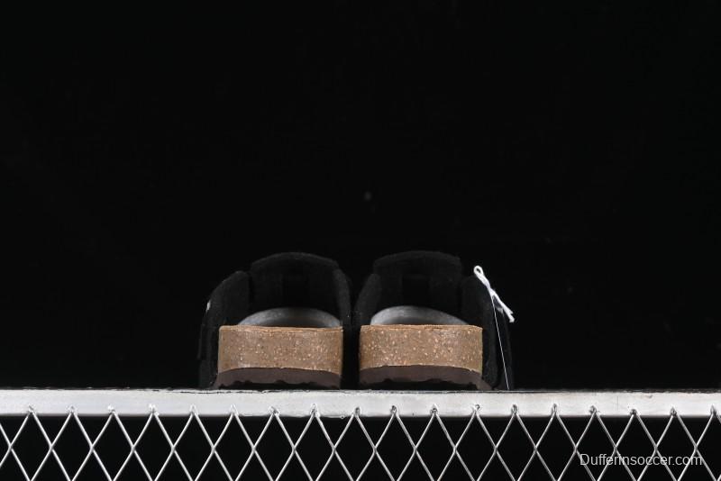 Birkenstock Half Open Toe Sandals with Smokeless Coal Wool Upper - G.D4