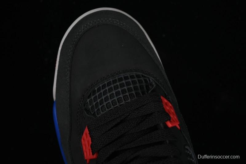 Nike Air Jordan 4 Retro Basketball Shoes in Black, Blue and Neutral Grey - FV5029-003