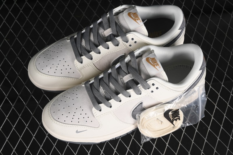 Nike SB Dunk Low Stussy Collaboration - Off White Grey Pig Anniversary Custom Low-Top Casual Skate Shoes - XX2025-888