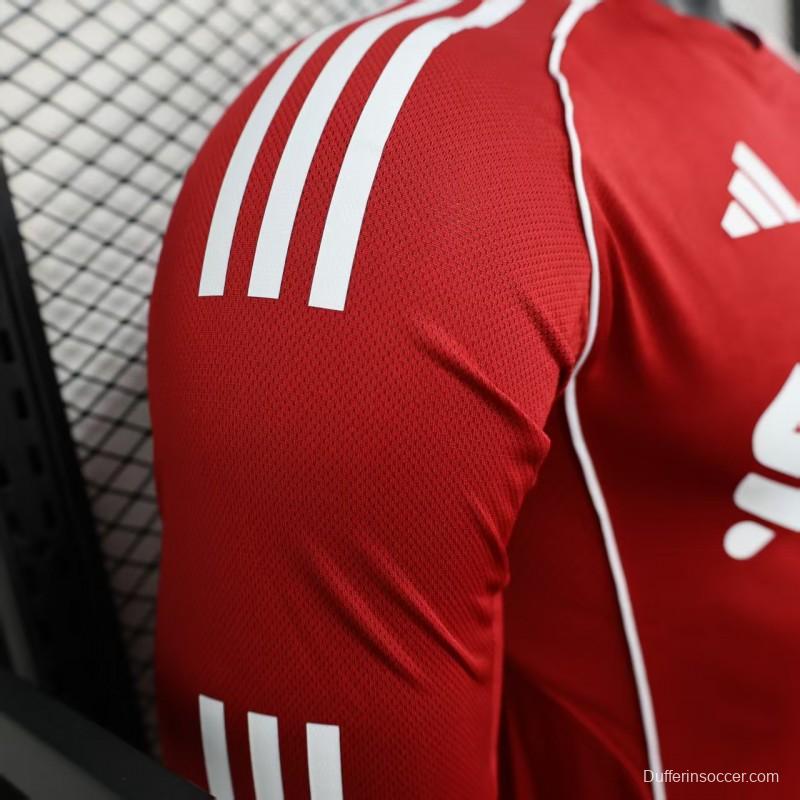 Player Version 25/26 LIverpool Home Long Sleeve Jersey