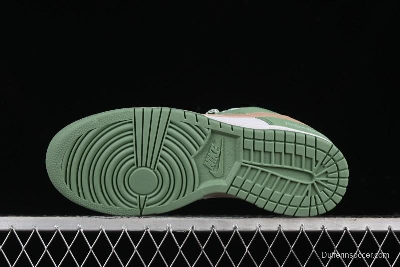 Nike SB Dunk Low YSL Series - White Green Brown Swoosh Anniversary High-End Custom Low-Top Casual Sneakers - GF2409-169