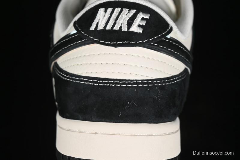 Nike SB Dunk Low Carhartt Collaboration - Off White Black Swoosh Anniversary Custom Low-Top Casual Skate Shoes - SJ1089-005