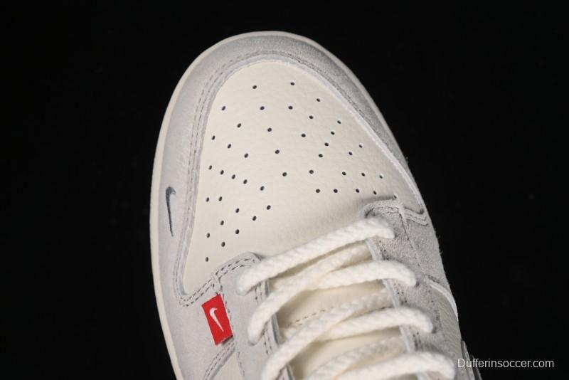 Nike SB Dunk Low The North Face Collaboration - Grey Pigskin Navy Swoosh Anniversary Custom Low-Top Casual Skate Shoes - SJ1089-009