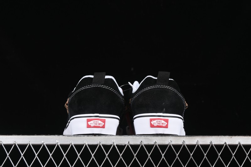 Vans Classics Knu Skool Sneakers with Leopard Print Logo in Black - VN000D2GBA2