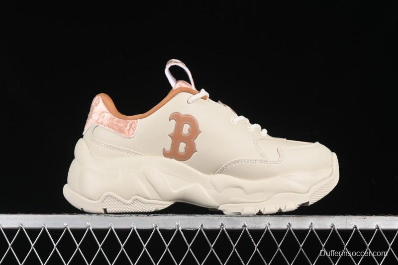 New York Yankees MLB Bigball Chunky Window Velvet Monogram Thick Sole Casual Running Shoes - 3ASHWVM4643BRS