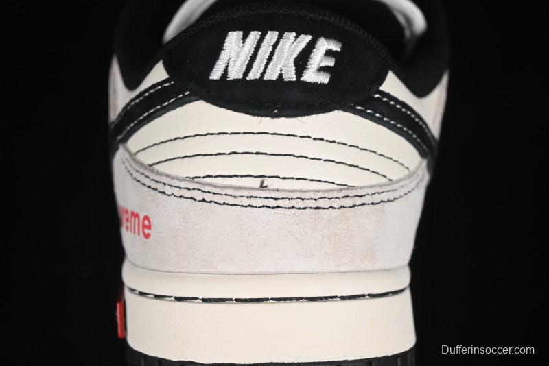 Nike SB Dunk Low SUP Collaboration - Gray White Black Swoosh Anniversary High-End Custom Low-Top Casual Skate Shoes - MM1089-019