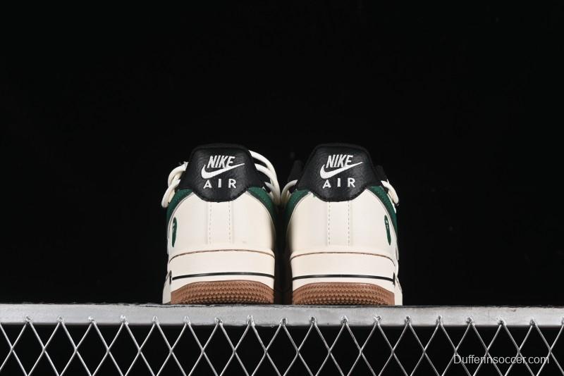 Nike Air Force 1 '07 Low Bape Collaboration - Beige Green Gum Pull Tab Casual Sneakers SJ1198-100