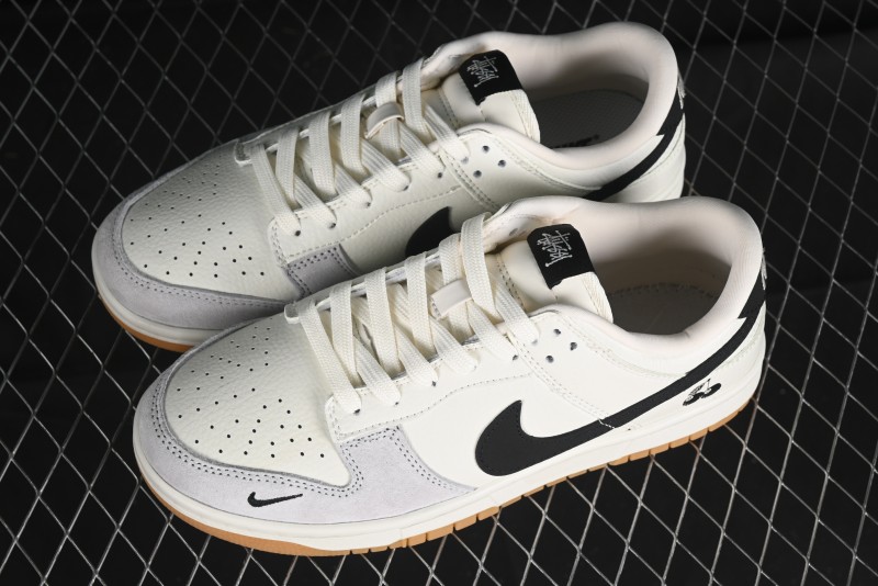 Nike SB Dunk Low Black 8 Collaboration - Beige Grey Black Gum Anniversary Custom Low-Top Casual Skate Shoes - CH6336-227