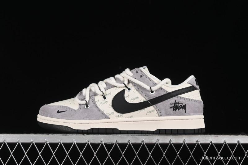 Nike SB Dunk Low Stussy Anniversary Edition Customized Low-Top Casual Skate Shoes - SJ2068-293