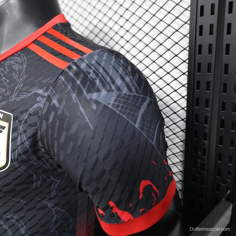 Player Version 2025 Japan National Team Black with Anime Character Design Jersey