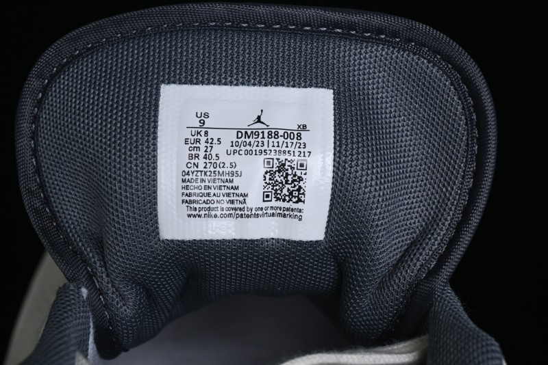 Nike Air Jordan 1 Low AJ1 Bape Collaboration - Custom High-End Retro Basketball Shoes with Light Grey Check - DM9188-008