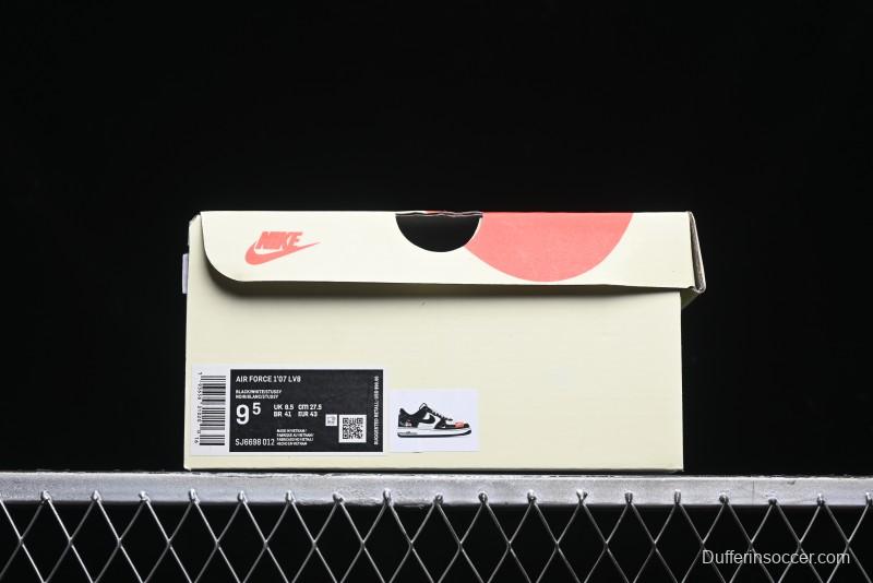Nike Air Force 1 '07 Low Stussy Collaboration - Black White Double Swoosh Red Tag Low-Top Casual Sneakers - SJ6698-012