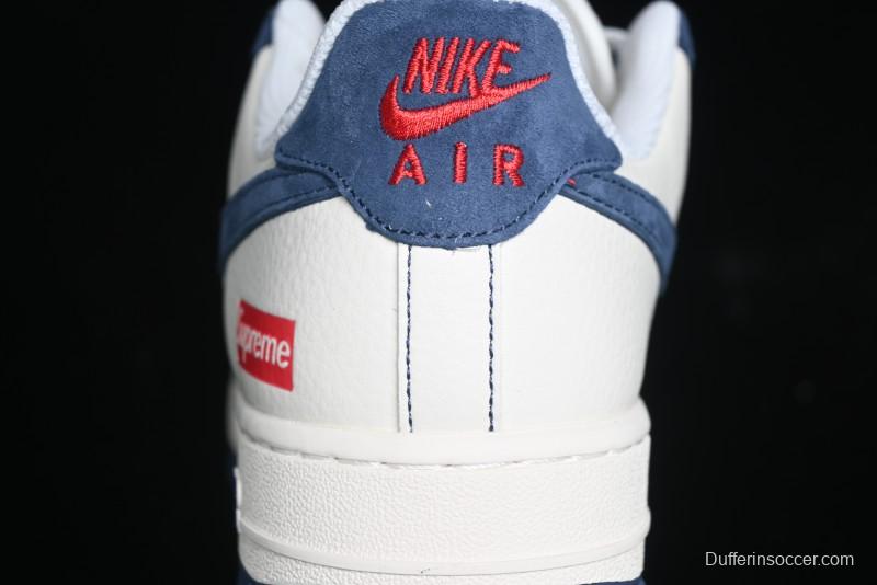 Nike Air Force 1 '07 Low Supreme Collaboration - Light Blue Suede Swoosh Casual Sneakers - XZ3328-669