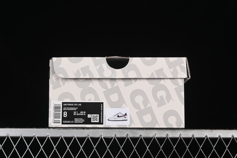 Nike Air Force 1 '07 Low Supreme Stussy Collaboration - Black Grey Red Label Low-Top Casual Sneakers - XZ6188-115