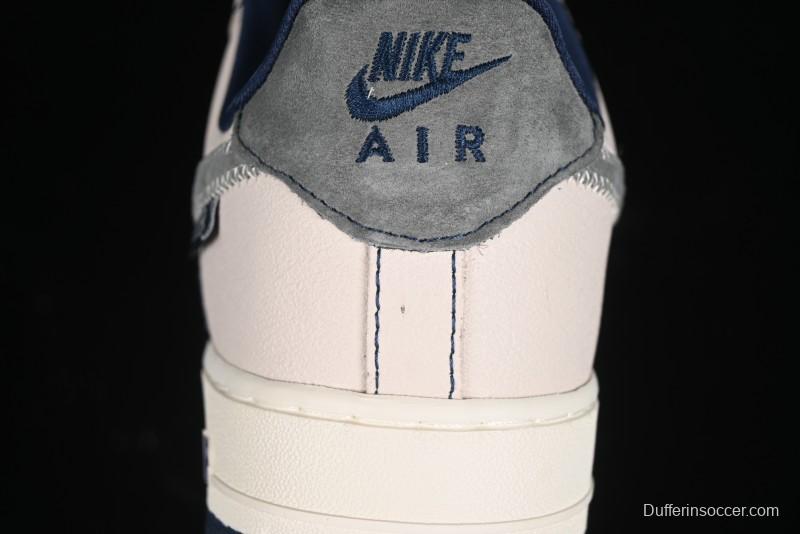 Nike Air Force 1 '07 Low Dior Collaboration - Light Blue Knit Swoosh Low-Top Casual Sneakers - KK1988-012