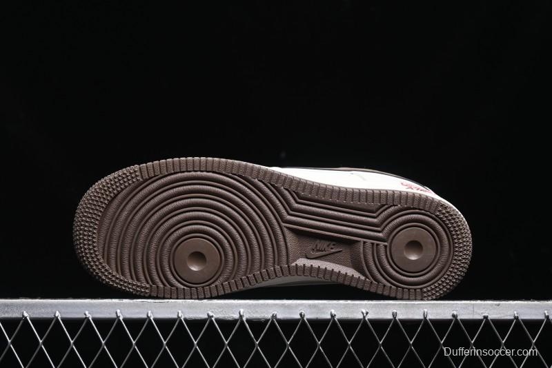 Nike Air Force 1 '07 Low Stone Island x Supreme Collaboration - Beige Brown Swoosh Casual Sneakers - BB1616-306