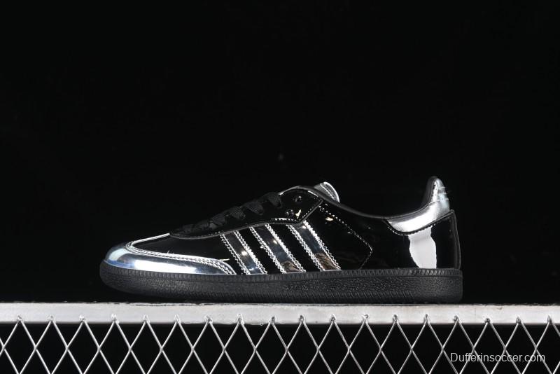 Adidas Samba Atmos IH3364 Patent Leather Black Silver Casual Sneakers