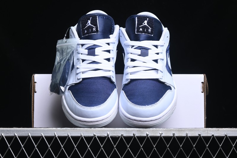 Nike Air Jordan 1 Low AJ1 Navy Blue Silk Casual Sneakers - FZ8778-044
