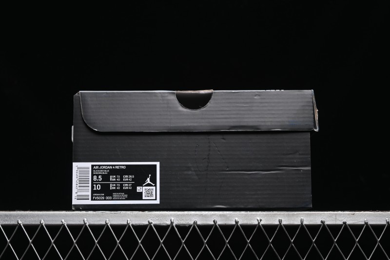 Nike Air Jordan 4 Retro Sneakers in Black, Blue and Neutral Grey - FV5029-003