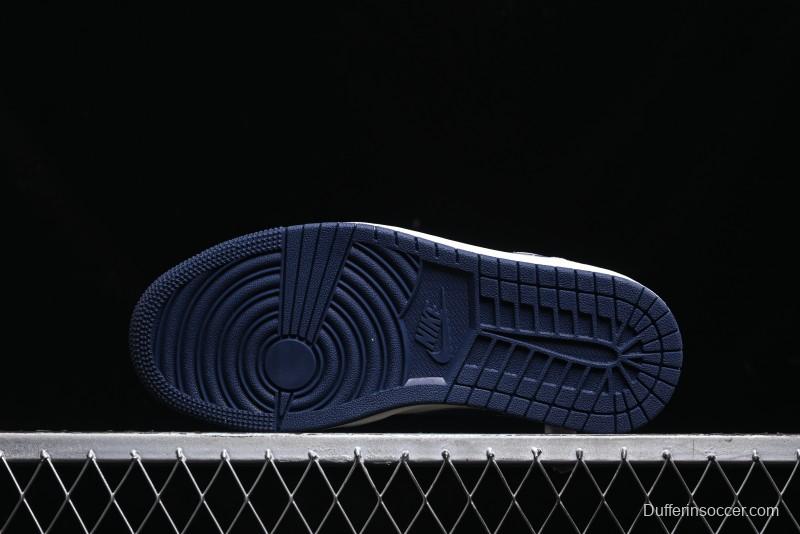 Nike Air Jordan 1 Low AJ1 The North Face Collaboration - Custom High-End Retro Basketball Shoes with Blue Swoosh - DM9188-010