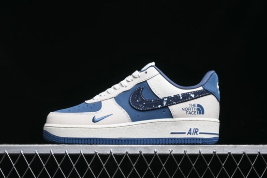 Nike Air Force 1 '07 Low The North Face Collaboration - Blue Floral Swoosh Casual Sneakers - KK1988-021